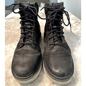 Timberland Black Nubuck Leather Snakeskin Accent Sensorflex Boots Womens 7.5